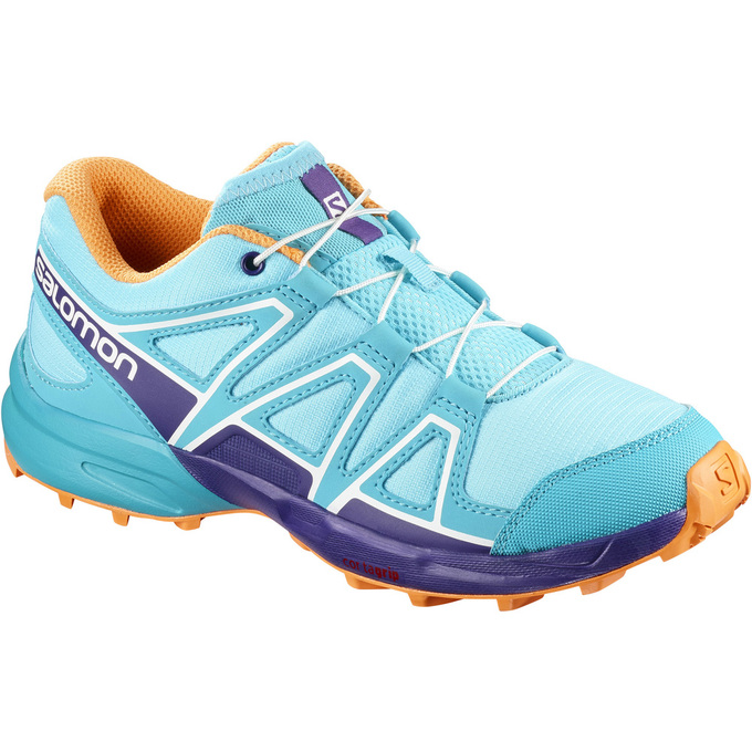 Chaussures De Trail Running Salomon Enfant Turquoise Clair - Salomon SPEEDCROSS J - France (7309-KHB